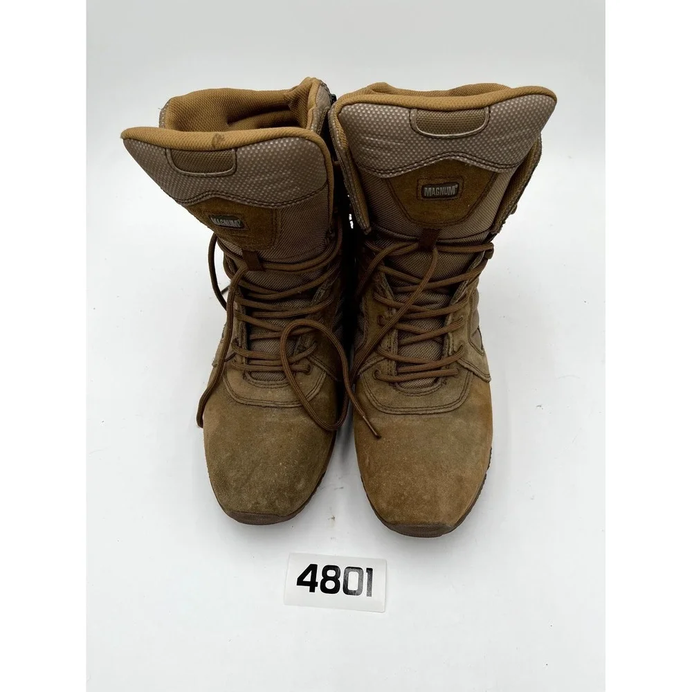Magnum Response 8.0 7201 Mens 12D Boots Brown Leather Mid-Calf Work Safety Boots